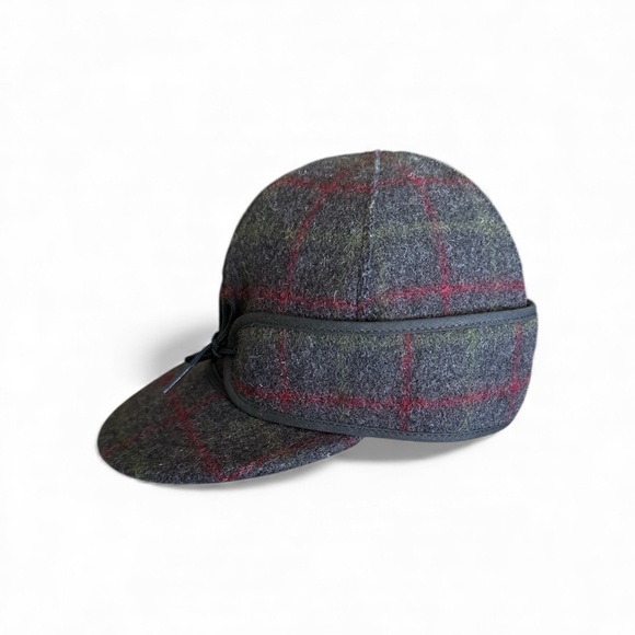Men’s Stormy Kromer Original Adirondack Plaid Wool Cap with Bow Accent - 6 7/8 - Picture 8 of 14